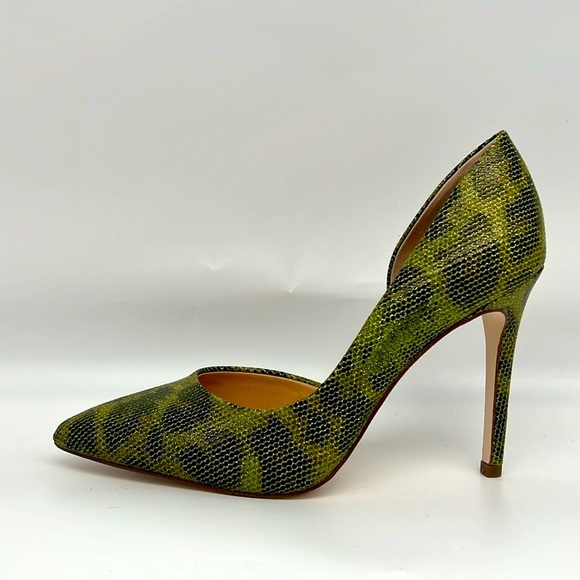 Jessica Simpson Prizma D’Orsay Stiletto Pump Green Animal Print Shimmer 6M - Picture 3 of 13